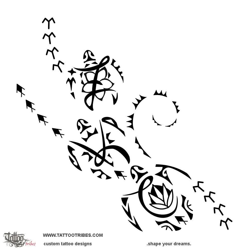 Tattoo image of 3 turtles, Children