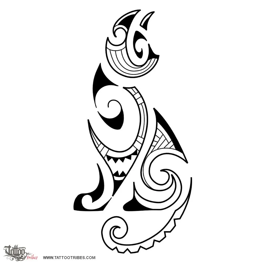 Tattoo image of Maori style cat, Maori series: EARTH
