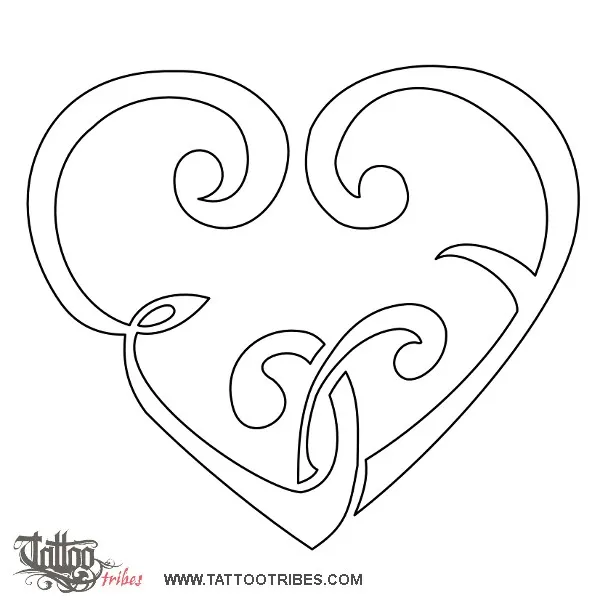 Stencil outline of E+F heart, Union