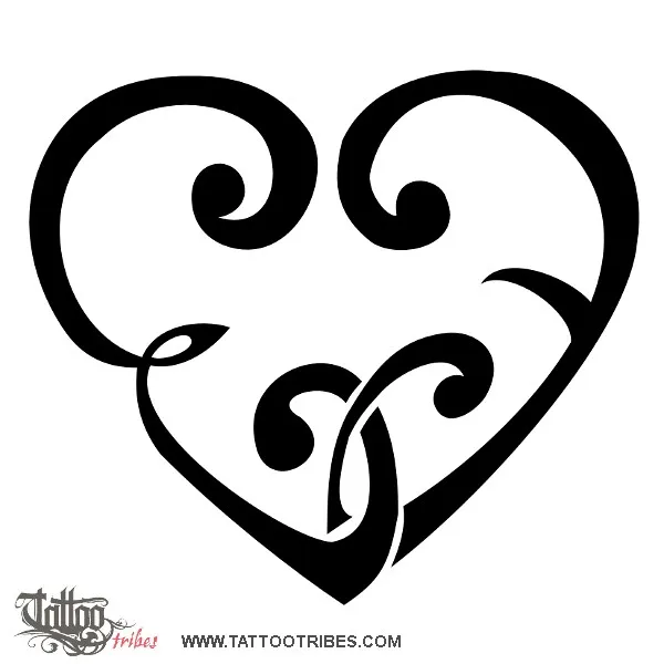Tattoo image of E+F heart, Union