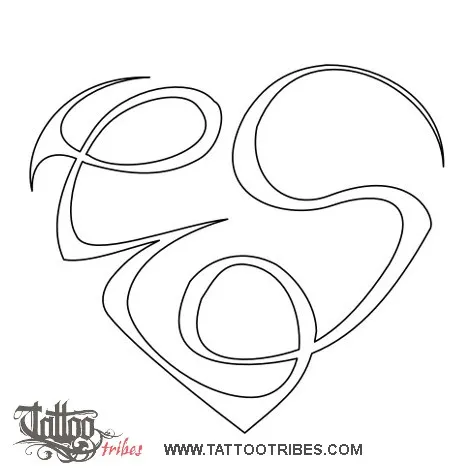 Stencil outline of E+S heartigram, Bond