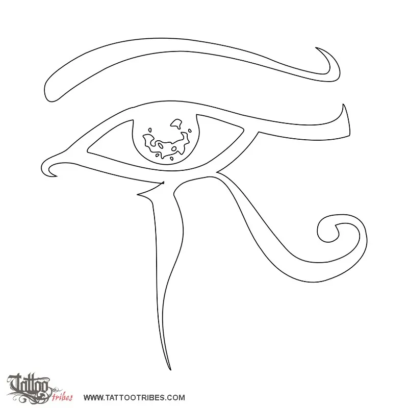 Stencil outline of Eye of Horus, Egyptian memory