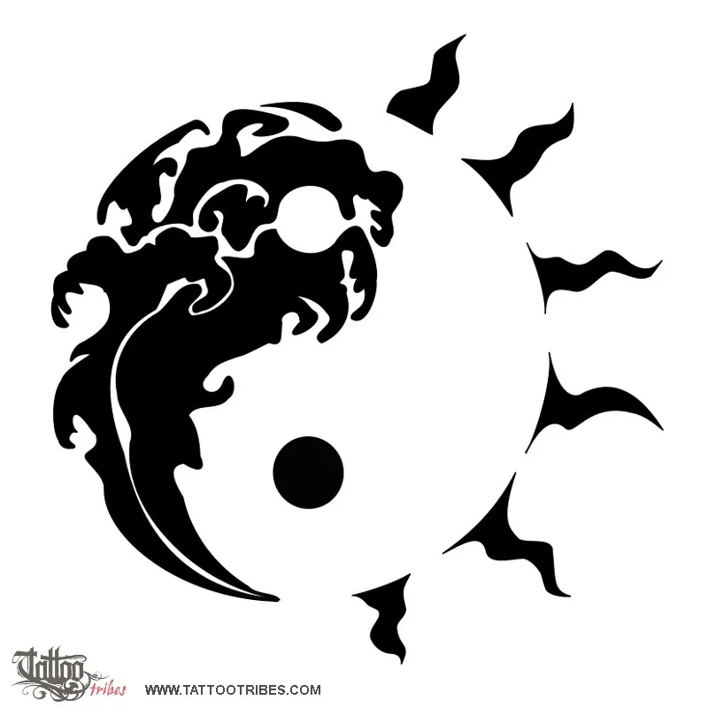 Tattoo image of Tribal Yin Yang, Unity, balance