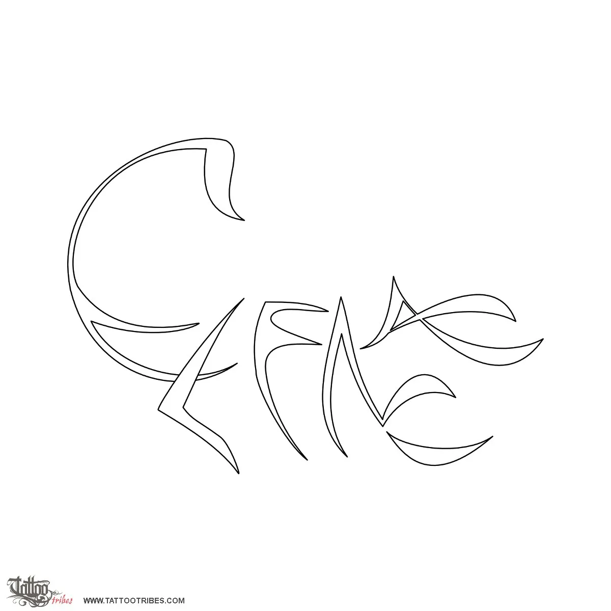 Stencil outline of Scorpion, Elena