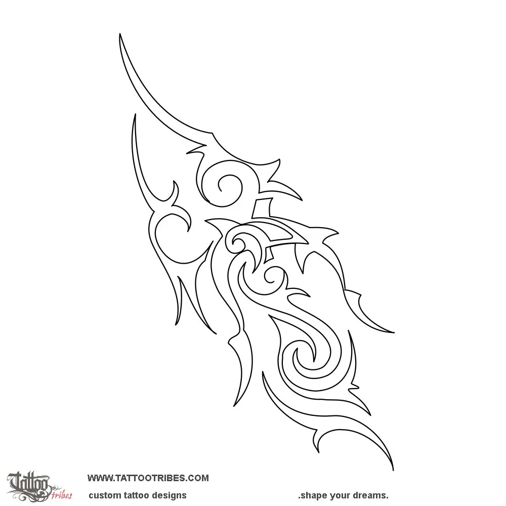 Stencil outline of Scorpion, Borneo style