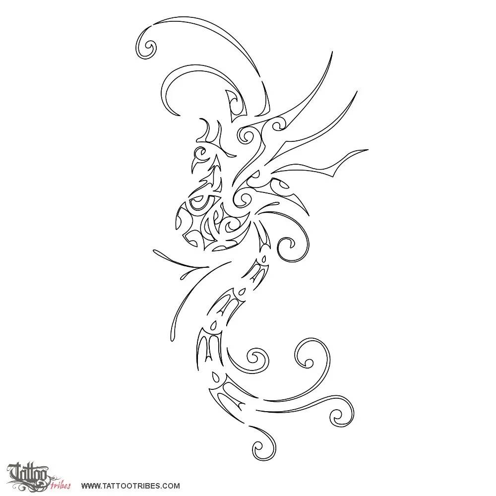 Stencil outline of Phoenix, Rebirth, change