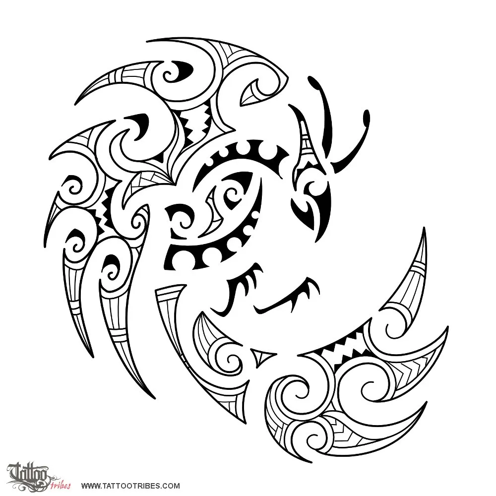 Tattoo image of Maori style Fenghuang, Virtue, grace