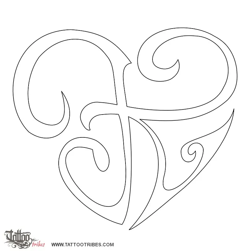 Stencil outline of F+K heart, Unione, love