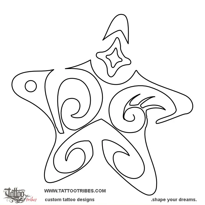 Stencil outline of Starfish, Love