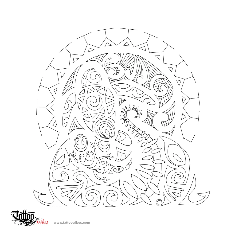 Stencil outline of Whanau, Family