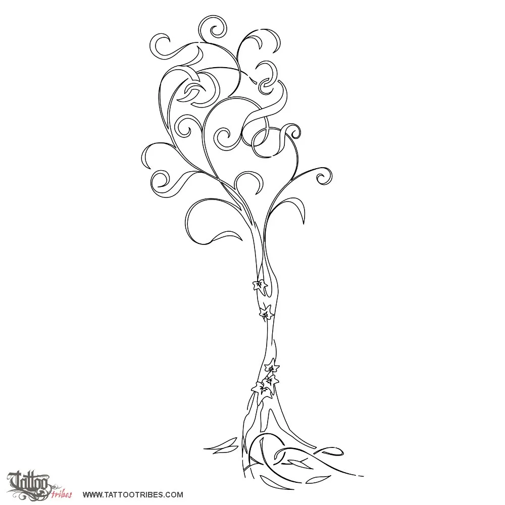Stencil outline of Family tree, Union, continuity