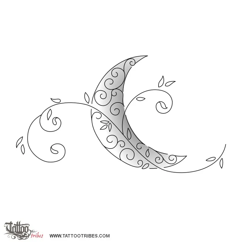 Tattoo image of Delicate moon, Femininity, emotions