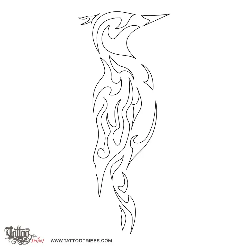 Stencil outline of Fire woodpecker, Resourcefulness