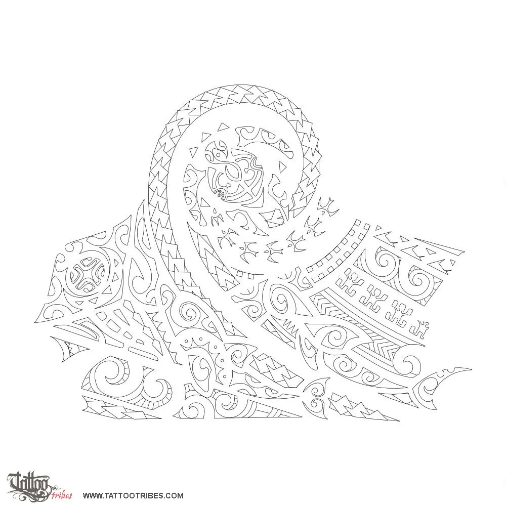 Stencil outline of Putahi, To join, to meet