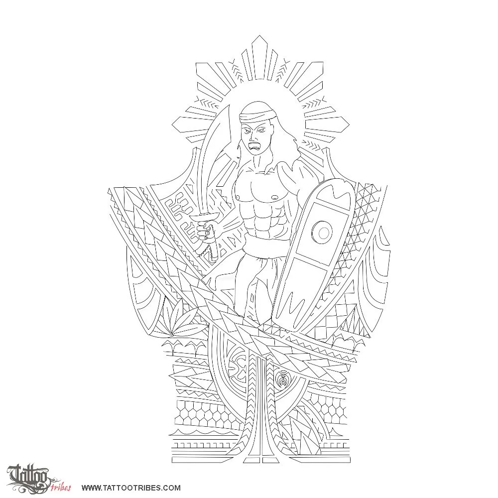 Stencil outline of Lapu-Lapu, Warrior