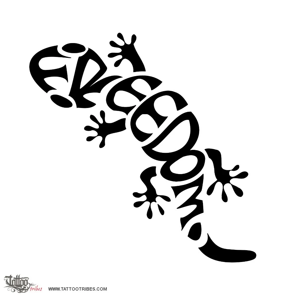 Tattoo image of Freedom gecko, Freedom, climbing