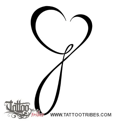Tattoo image of G heart, Love