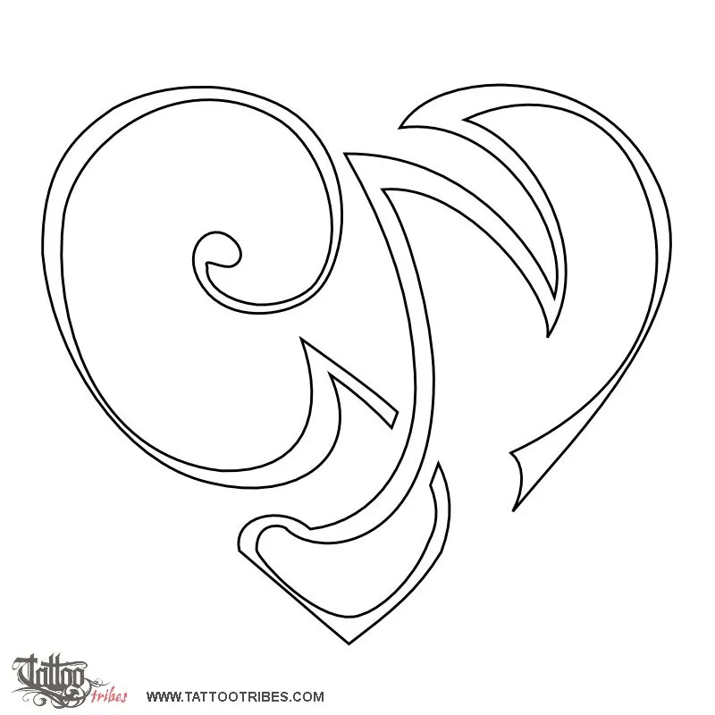 Stencil outline of G+M heart, Bond