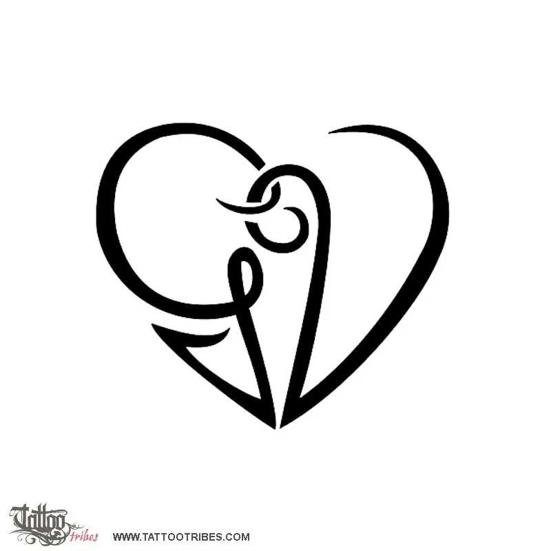 Tattoo image of G+V heart, Union