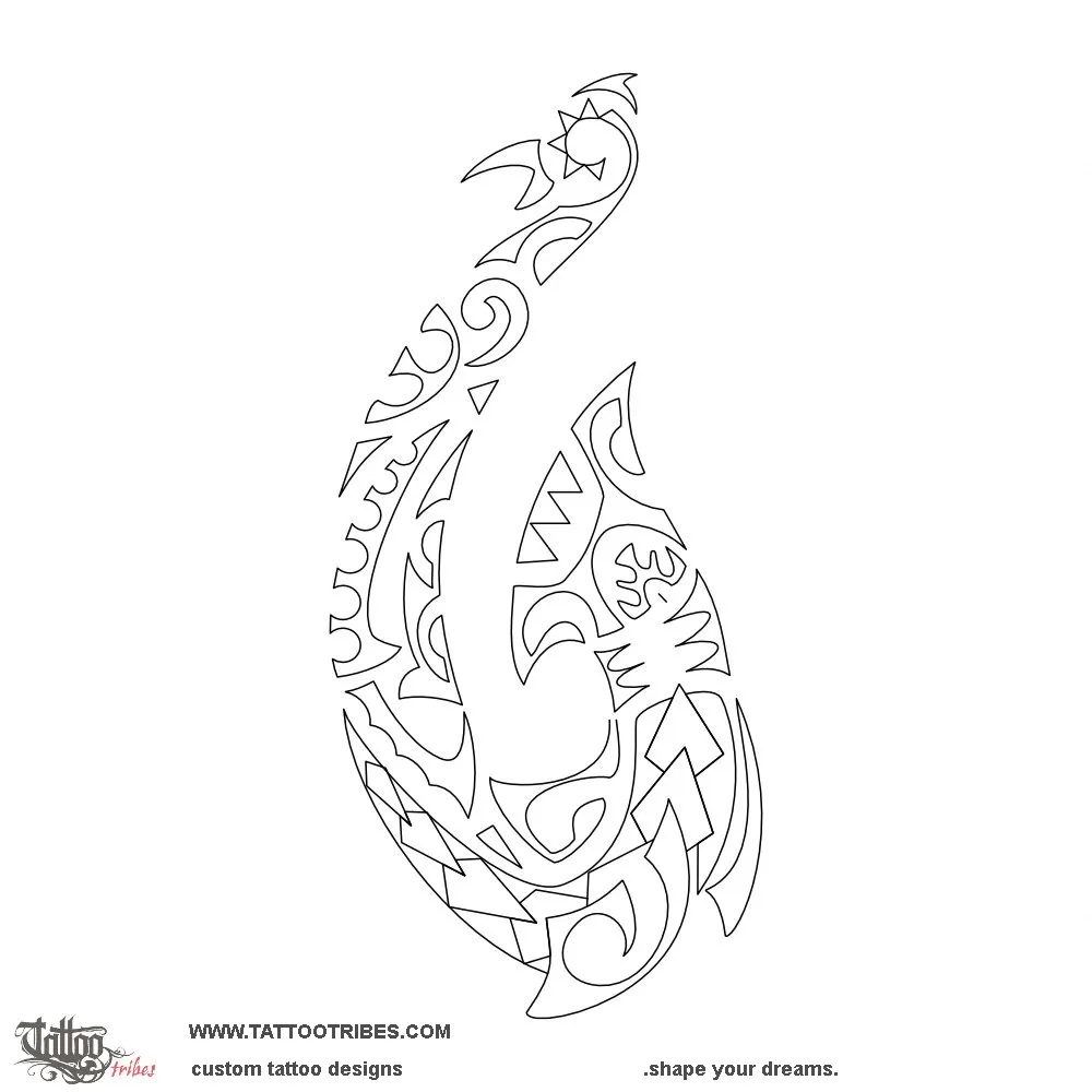 Stencil outline of Matau mao, Prosperity