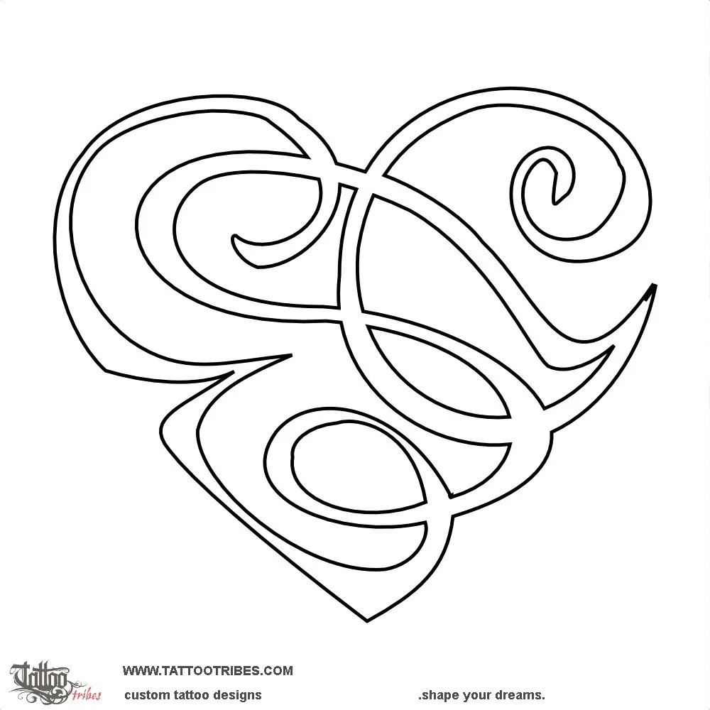 Stencil outline of Heart E+S+C, Union