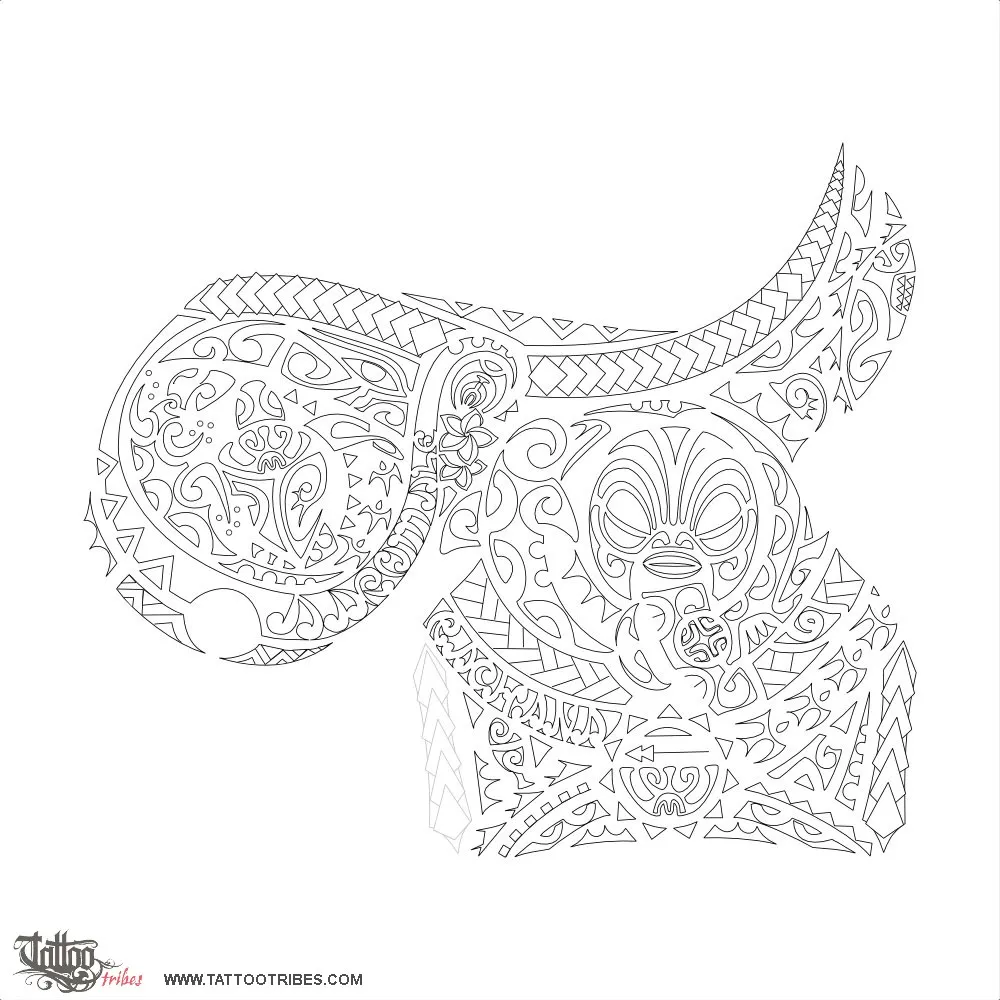 Stencil outline of Karu, Eye