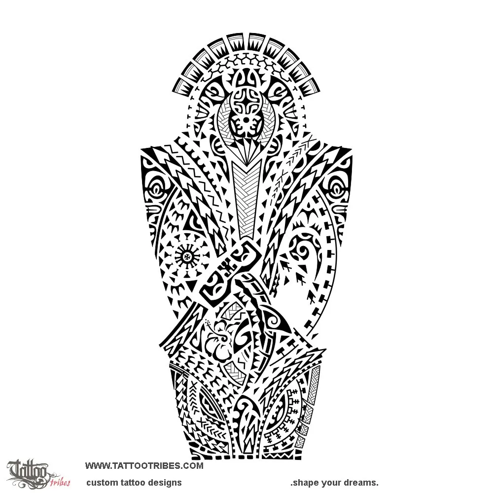 Tattoo image of Purumu roa, Long path downloadable tattoo flash design