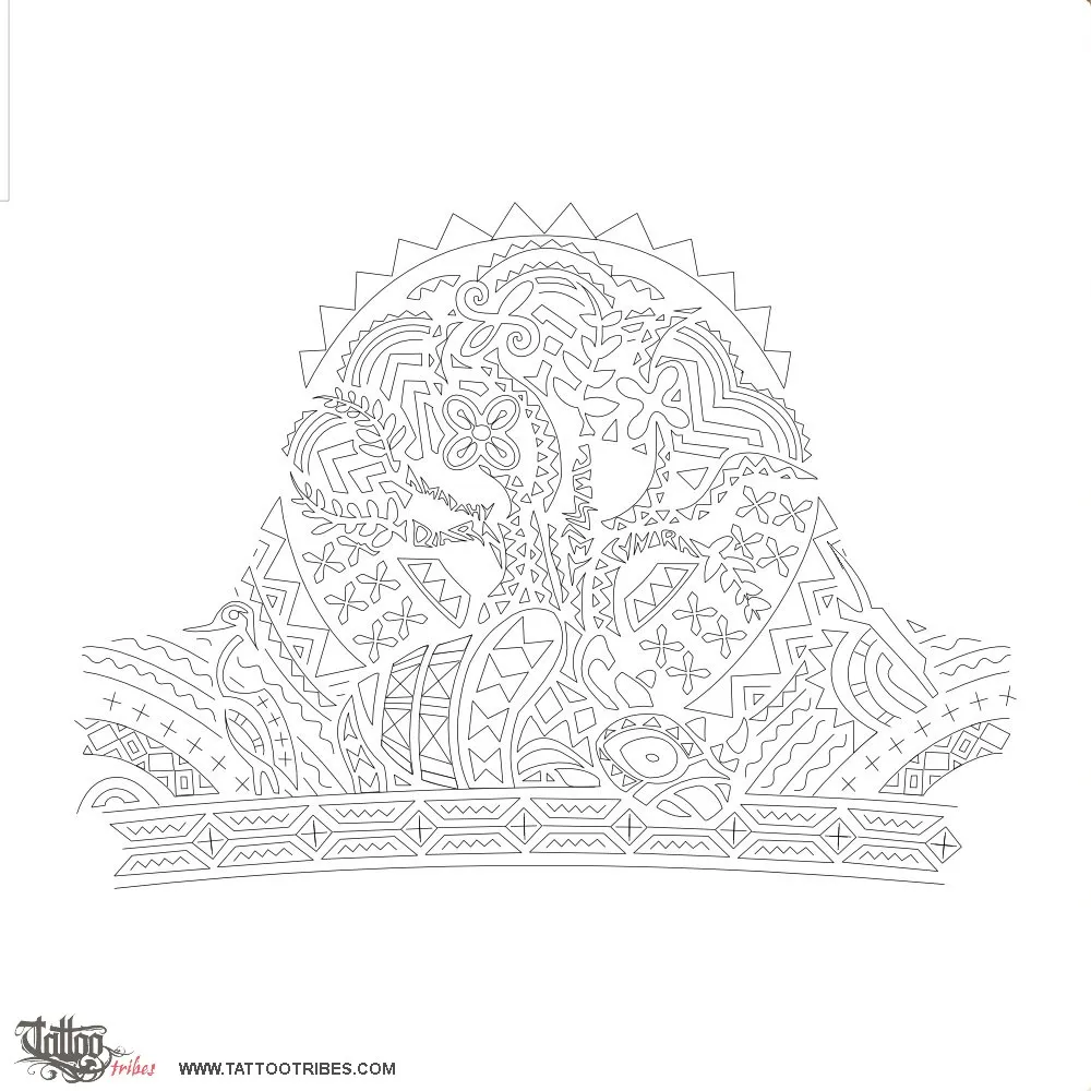 Stencil outline of Baobab tree, Life