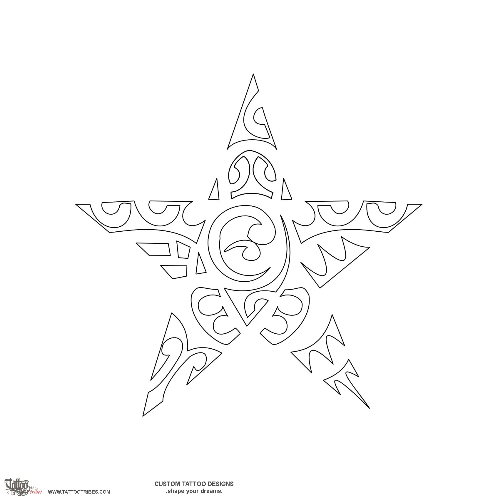 Stencil outline of E star, Son