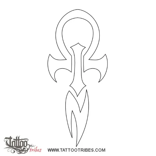 Stencil outline of ION Ankh, Life, protection