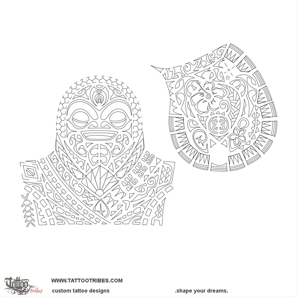 Stencil outline of Mau te rongo, To be in peace
