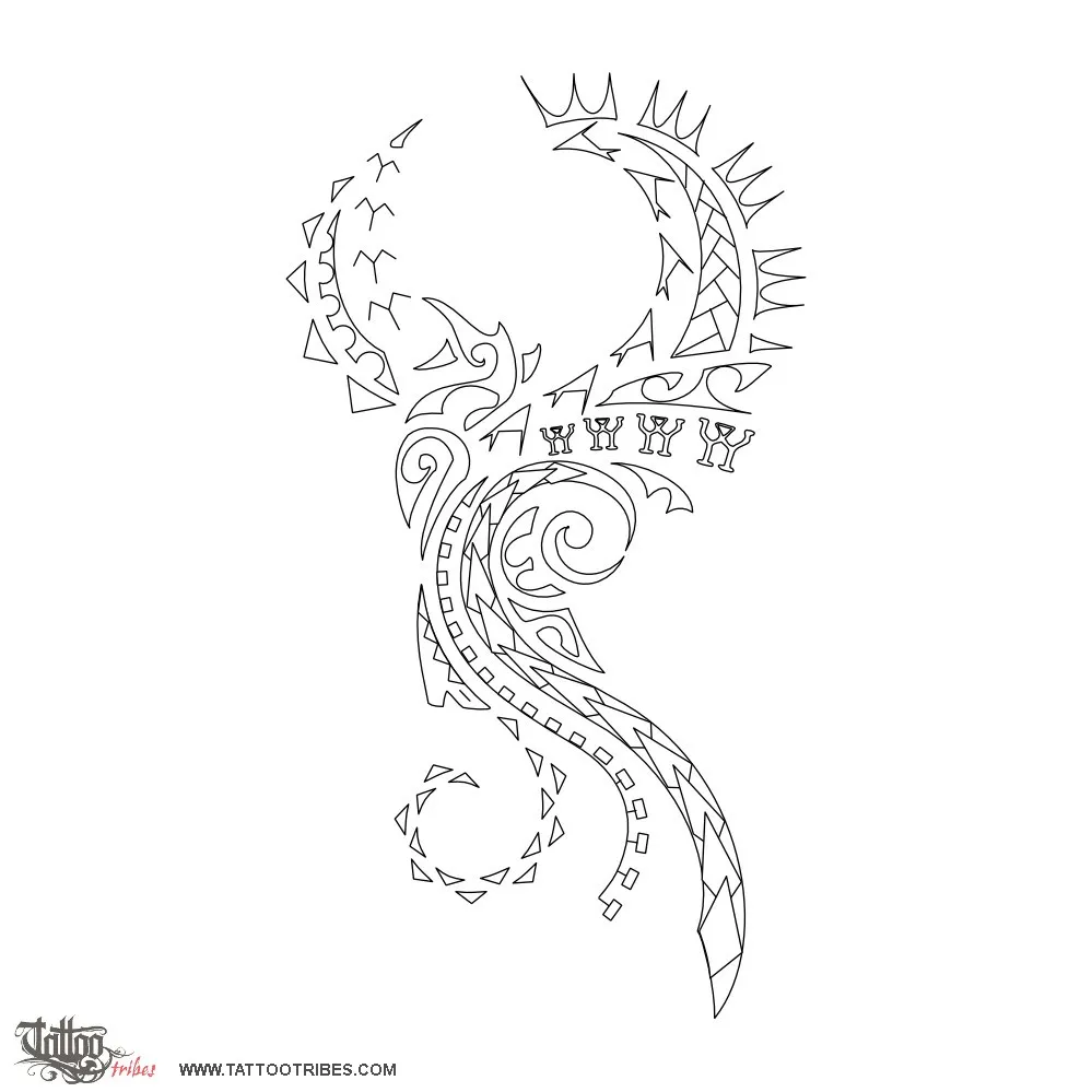 Stencil outline of Phoenix, Rebirth