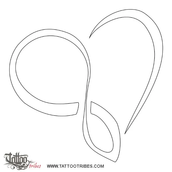 Stencil outline of Infinity heart, Neverending love