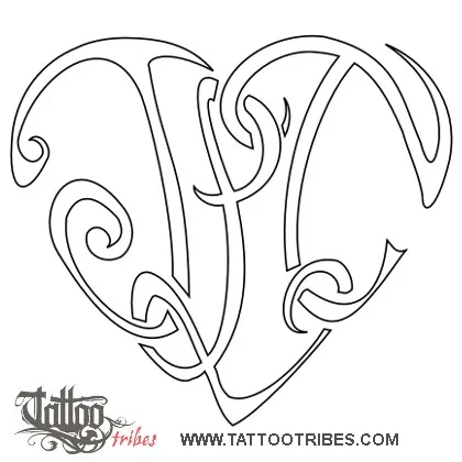 Stencil outline of JLT heart, Eternal bond, love