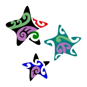Polynesian three stars tattoo