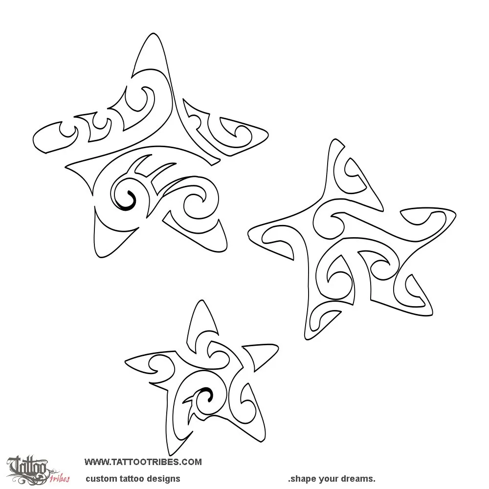 Stencil outline of Three stars, Family