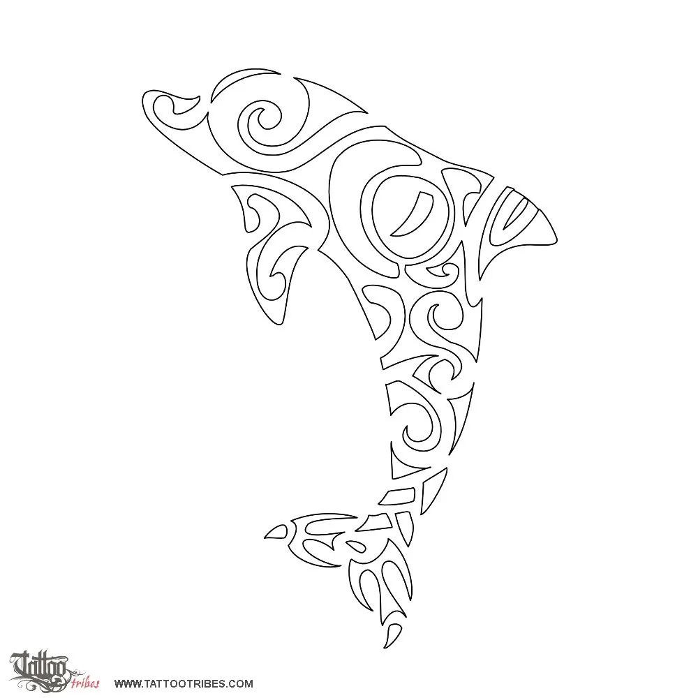 Stencil outline of J+S dolphin, Friendship