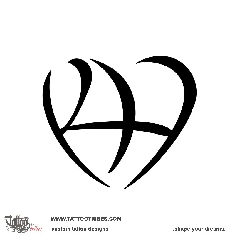 Tattoo image of K+H Heart, Union