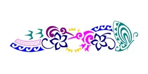Polynesian feminine ankle band tattoo