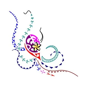 Small Polynesian octopus tattoo for the ankle