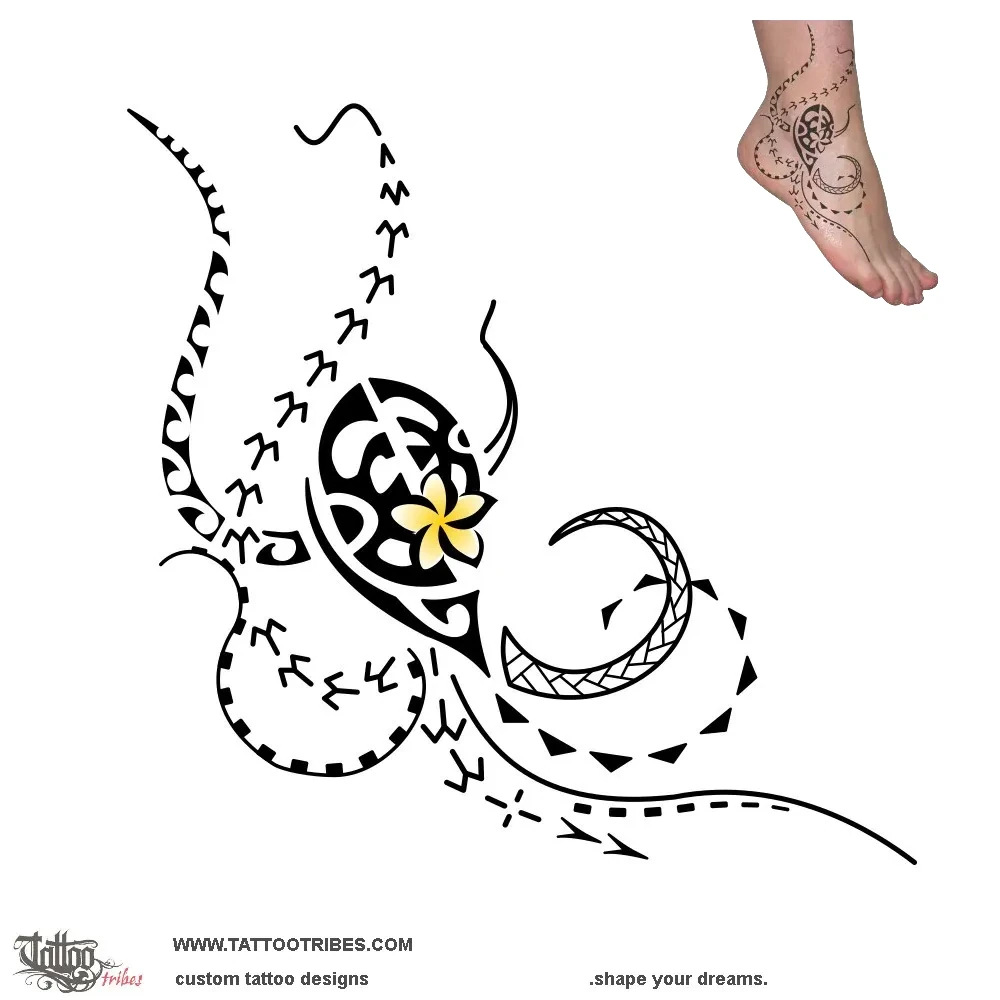Tattoo image of He'e pa'i, Small octopus