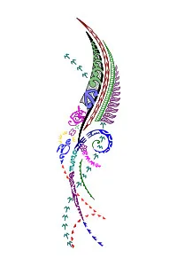 Polynesian feminine fern leaf tattoo for
the back