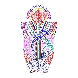 Polynesian full sleeve warrior tattoo