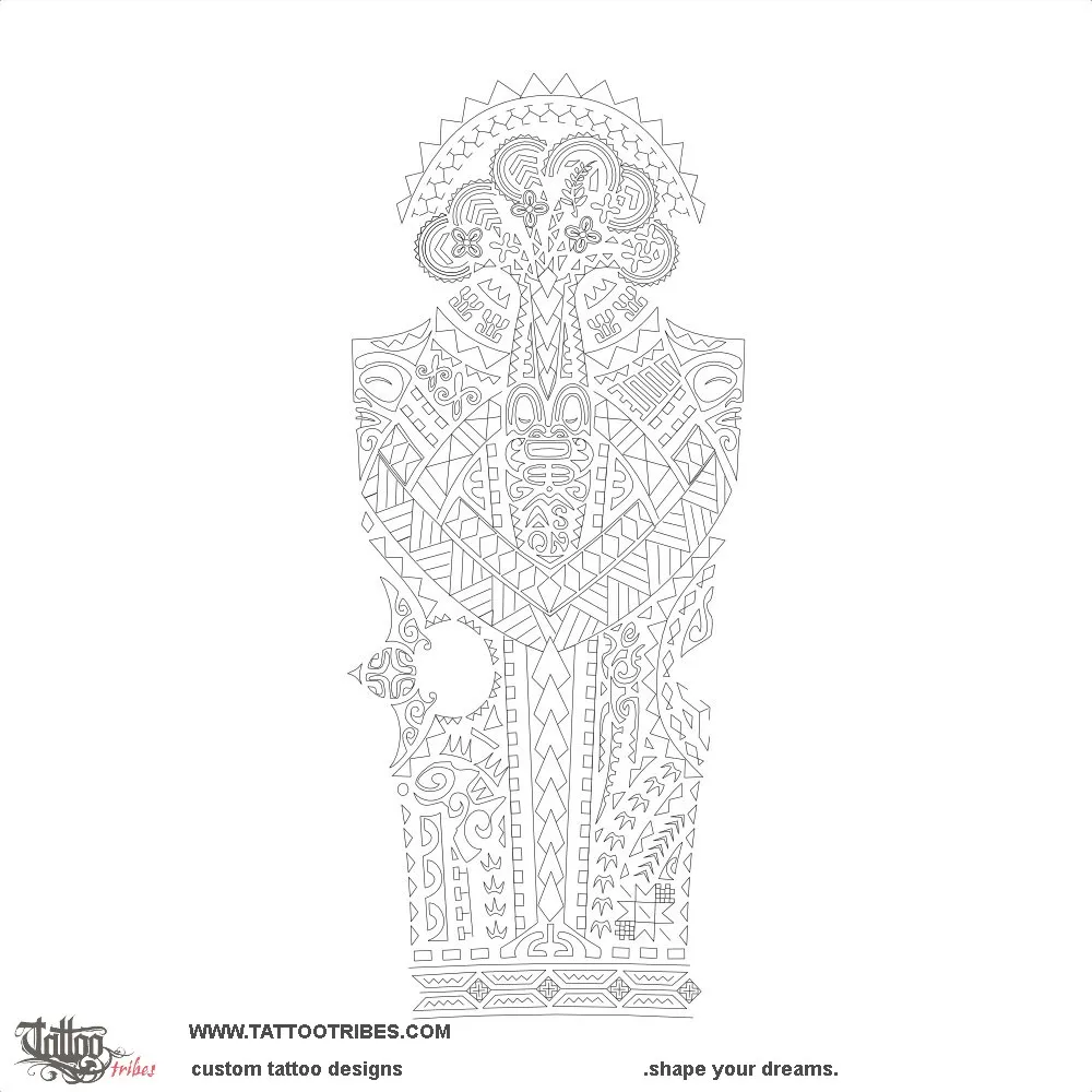 Stencil outline of Tumu, Roots