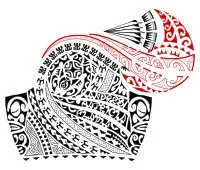 Maori Polynesian sleeve and pec tattoo