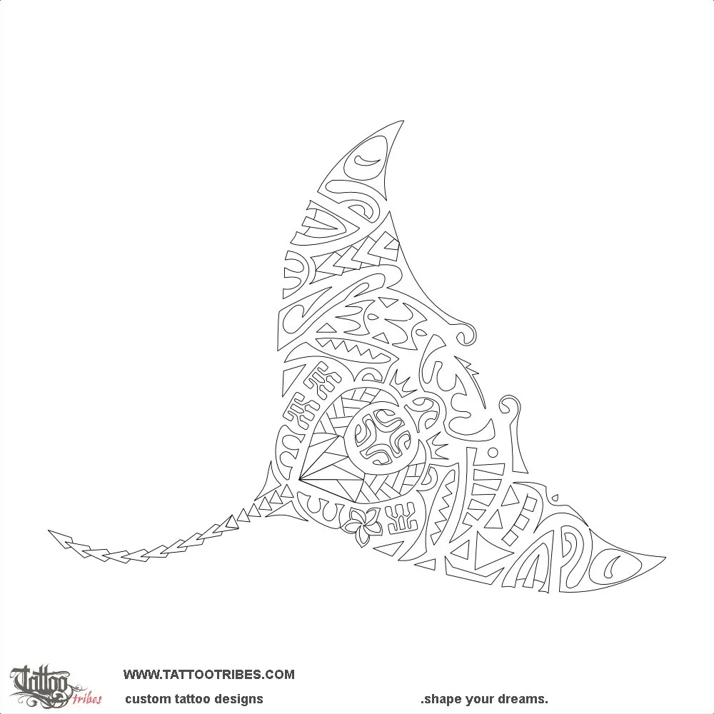 Stencil outline of Hahalua, Manta ray