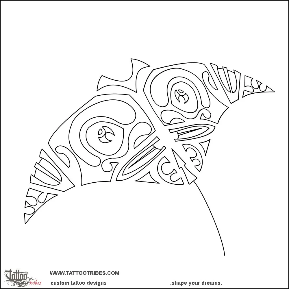 Stencil outline of Tiki manta, Protection