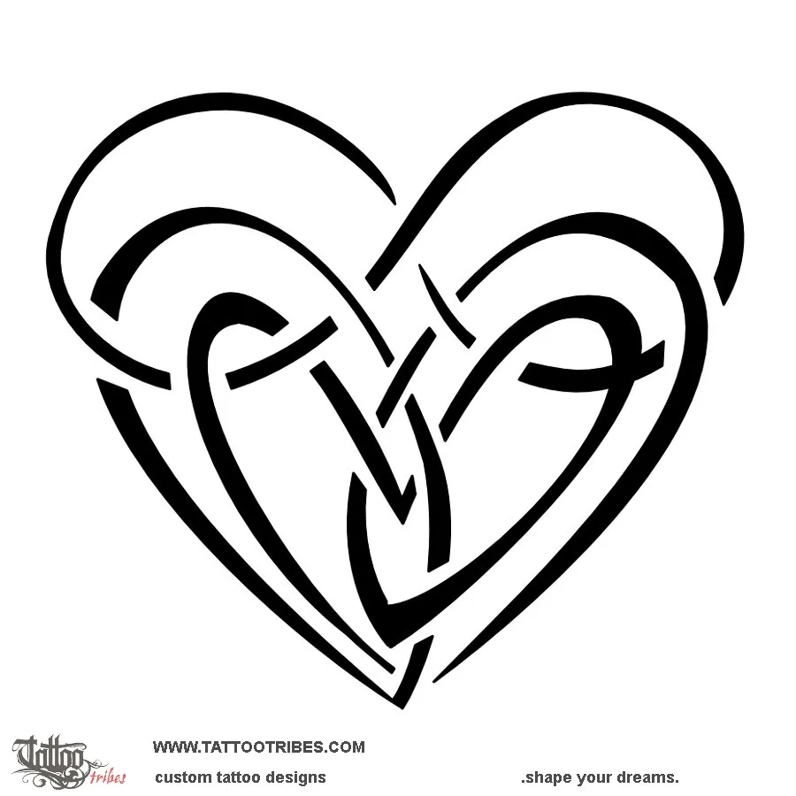 Tattoo image of Double infinity heart, Neverending love