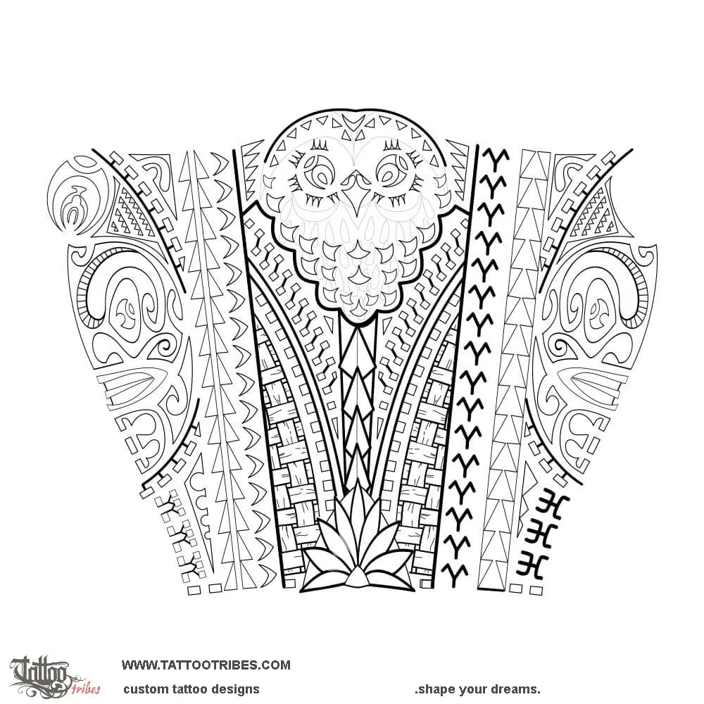 Stencil outline of Pueo, Hawaiian owl