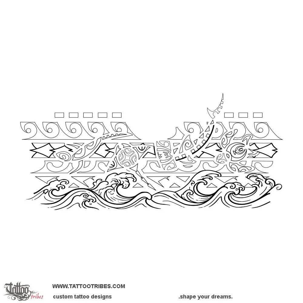 Stencil outline of Mataare, Waves